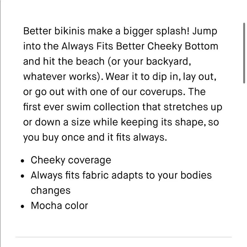 GOOD AMERICAN ALWAYS FITS BETTER CHEEKY 00/0 MOCHA - Picture 4 of 8